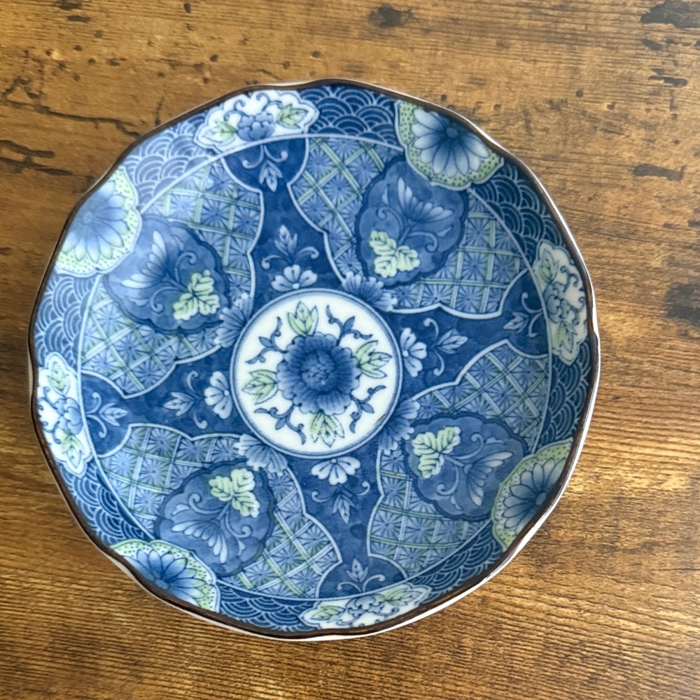 Blue and Green Decorative Plate